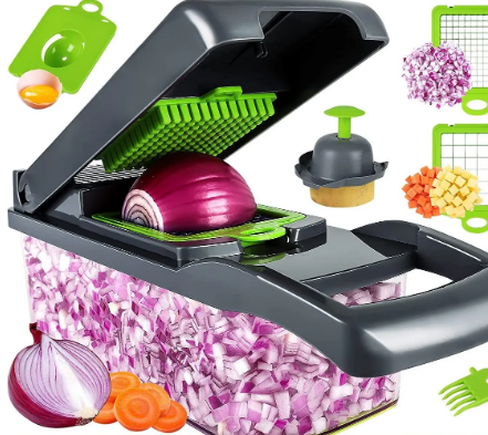 Corta, Pica y Ralla con Facilidad: Cortador 12 en 1 para Verduras y Más