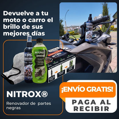 [52% OFF HOY] NITROX® - TU CARRO Y MOTO NUEVA EN 10 MINUTOS + SHAMPOO + MICROFIBRA