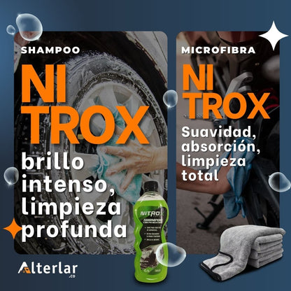 [52% OFF HOY] NITROX® - TU CARRO Y MOTO NUEVA EN 10 MINUTOS + SHAMPOO + MICROFIBRA